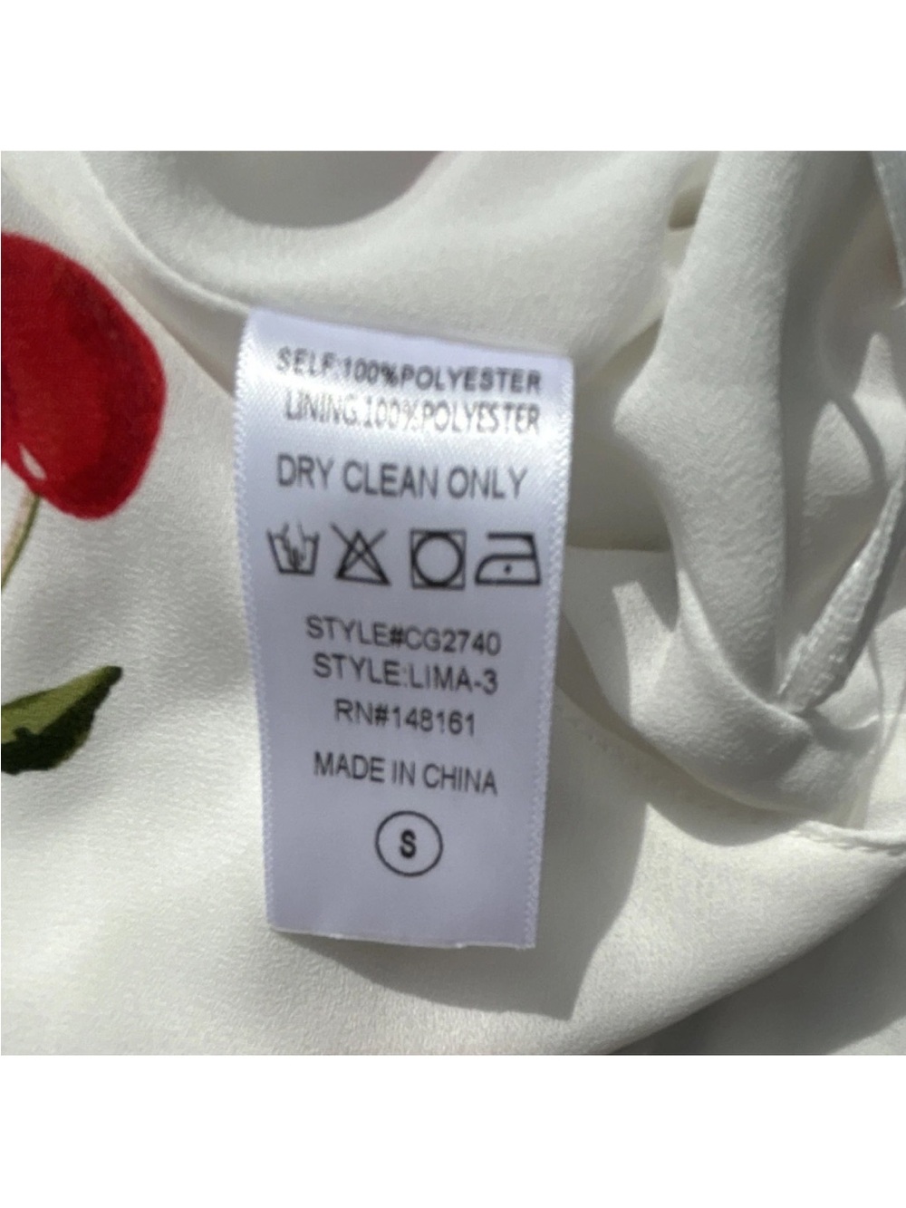 New with tags Buddy Love Cherry Print Tie-Strap Cami - White & Red - Picture 2 of 5